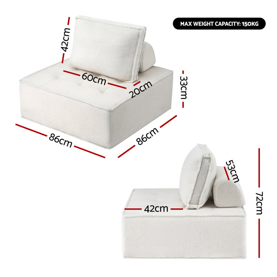 Artiss 3 Floor Sofa Lounge Chair with Pillow