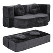Artiss 2 in 1 Convertible Compressed Sofa Bed, Folding Boneless Sofabed for Living Room ,Comfort Curved Sleeper Couch with High Density Sponge, Apartment Essentials, No Assembly, 2 Pillows, Grey