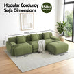 Artiss 300cm Modular Sofa Bed Comfort L-Shaped Sectional Boneless Couch Green