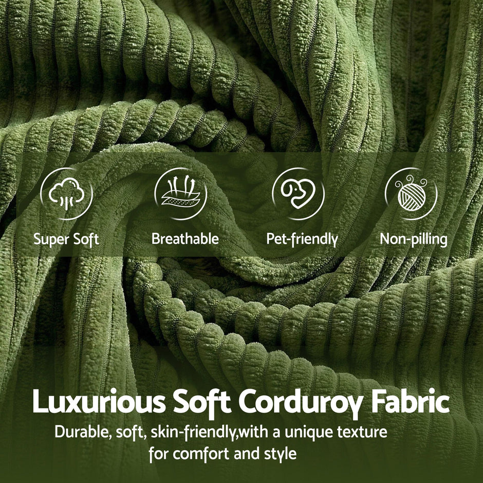 Artiss 300cm Modular Sofa Bed Comfort L-Shaped Sectional Boneless Couch Green