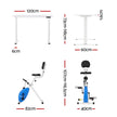 Artiss Under Desk Folding X-Bike with 120cm Automatic Standing Desk Magnetic Resistance White