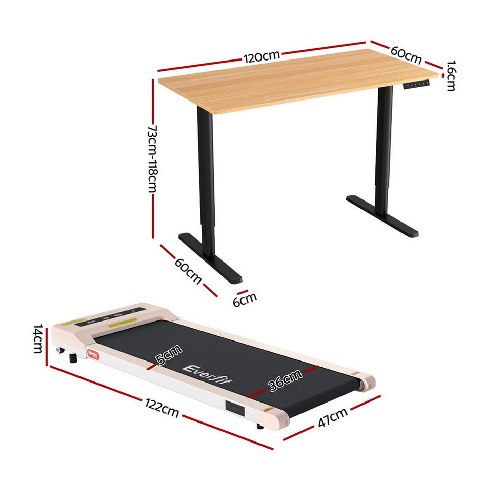 Artiss Electric Treadmill with 120cm Automatic Standing Desk Walking Pad 360mm