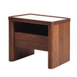 CST10241-IG Glass Top Bedside Table - Walnut