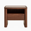 CST10241-IG Glass Top Bedside Table - Walnut