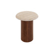 CST10253-IG Walnut Side Table - Stone Look Beige
