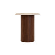CST10253-IG Walnut Side Table - Stone Look Beige