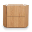 CST10300-CN 60cm Bedside Table - Natural Oak with Marble Top