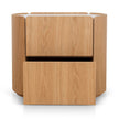 CST10300-CN 60cm Bedside Table - Natural Oak with Marble Top