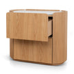 CST10300-CN 60cm Bedside Table - Natural Oak with Marble Top