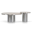 CST10316-NY Nested Porcelain Coffee Table - Stainless Steel