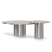 CST10316-NY Nested Porcelain Coffee Table - Stainless Steel