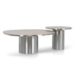 CST10316-NY Nested Porcelain Coffee Table - Stainless Steel