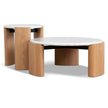CST10318-NY Nested Carrara Marble Coffee Table - Natural