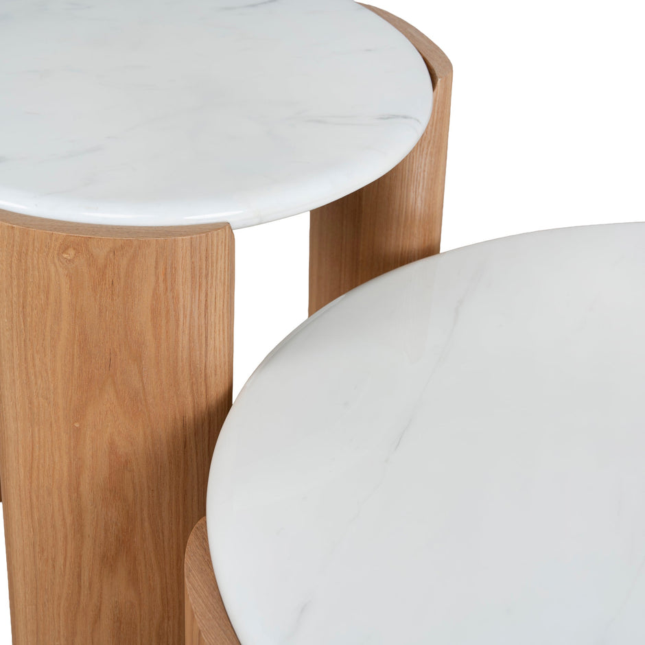 CST10318-NY Nested Carrara Marble Coffee Table - Natural