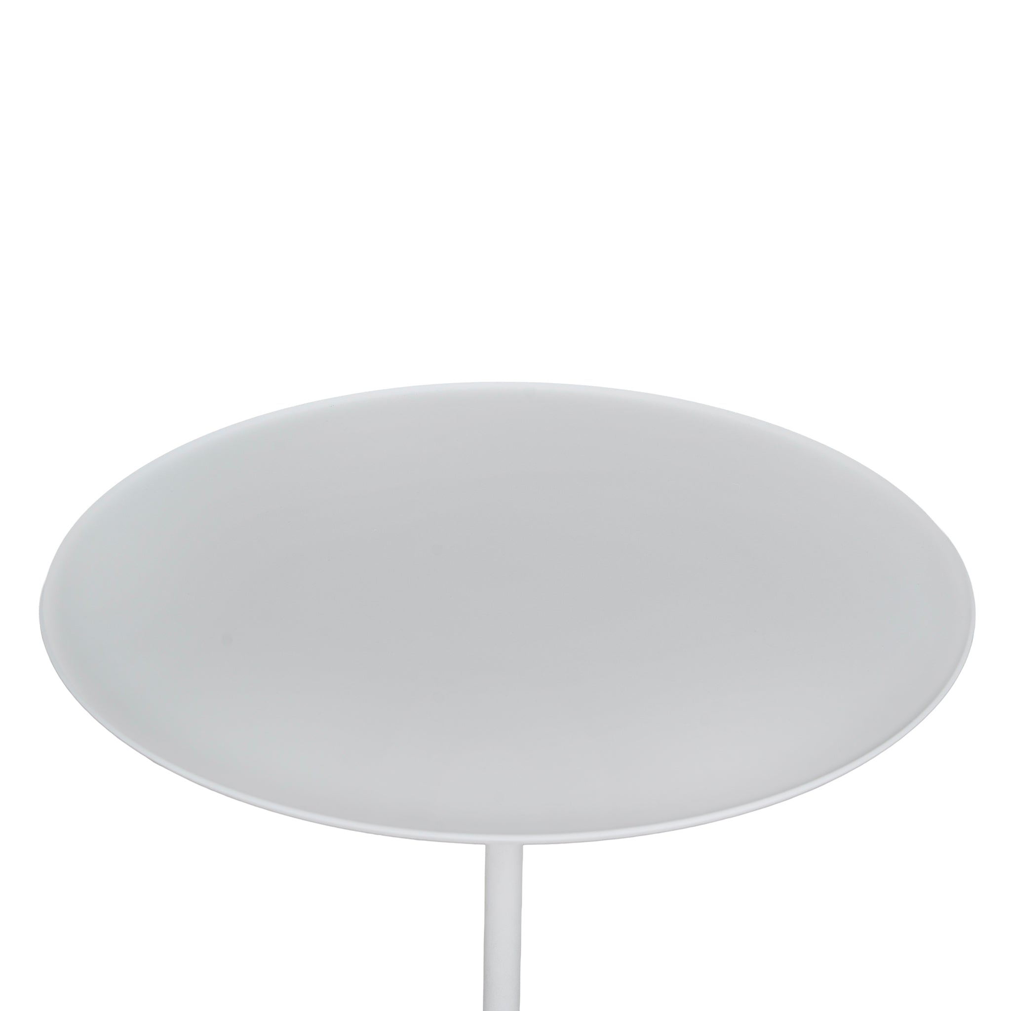 CST10319-NY 45cm Matte White Side Table - Travertine