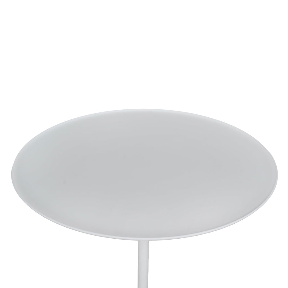 CST10319-NY 45cm Matte White Side Table - Travertine