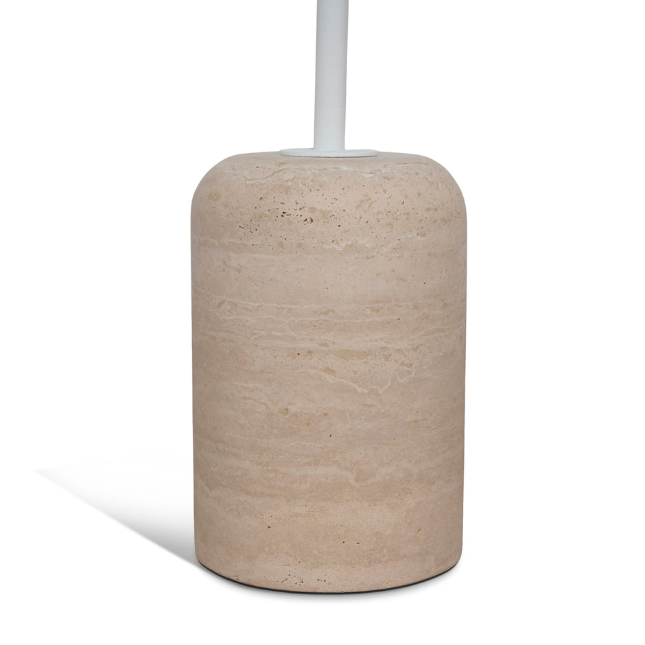 CST10319-NY 45cm Matte White Side Table - Travertine