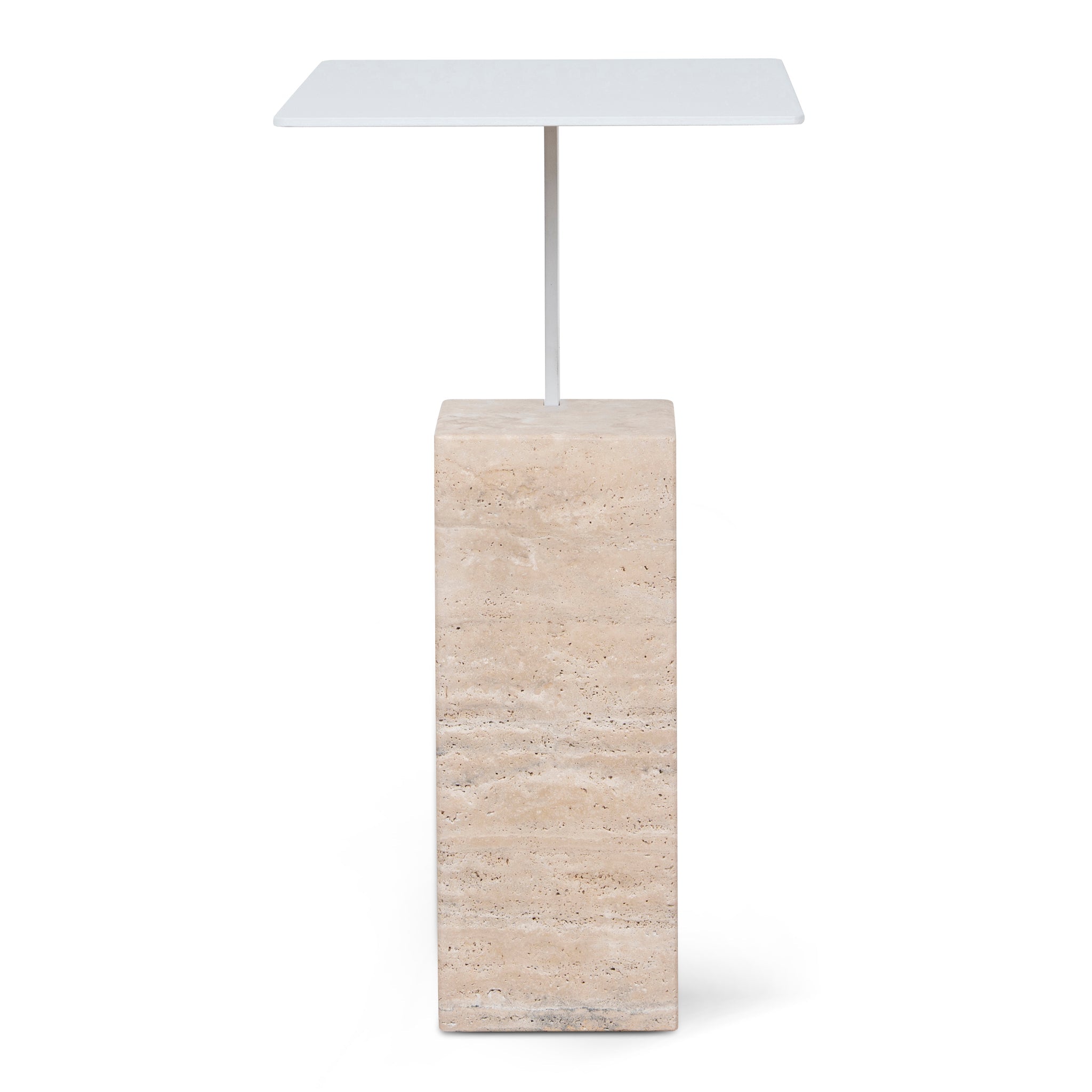 CST10322-NY 40cm Matte White Side Table - Natural