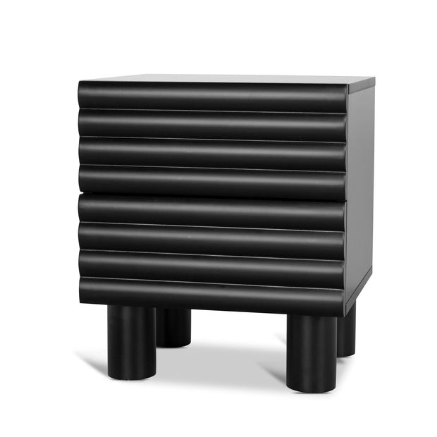 CST10384-KD 48cm Bedside Table - Matte Black