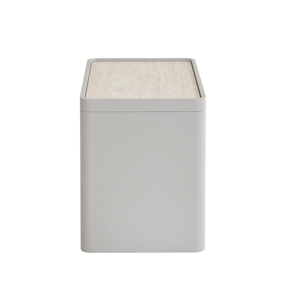 CST10539-IG Glass Top Bedside Table - Warm Grey