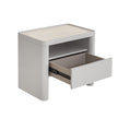 CST10539-IG Glass Top Bedside Table - Warm Grey