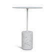 CST10979-NY 45cm Matte White Side Table - Carrara Marble
