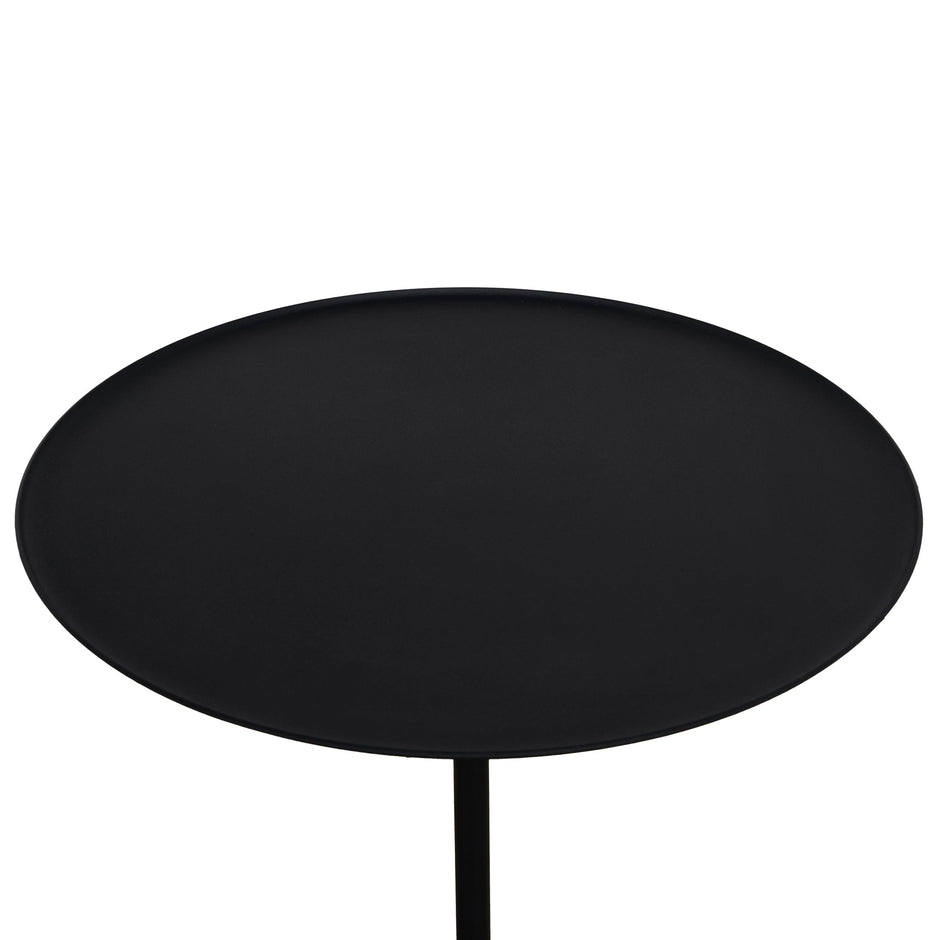 CST10981-NY 45cm Matte Black Side Table - Rosso Levanto Marble