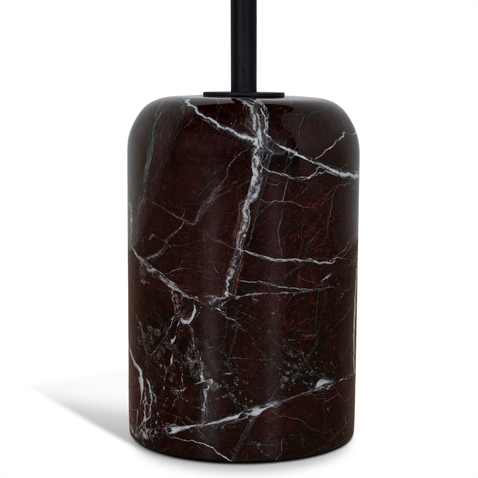 CST10981-NY 45cm Matte Black Side Table - Rosso Levanto Marble