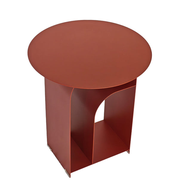 CST12072-BC 38cm Round Side Table - Burgandy Red
