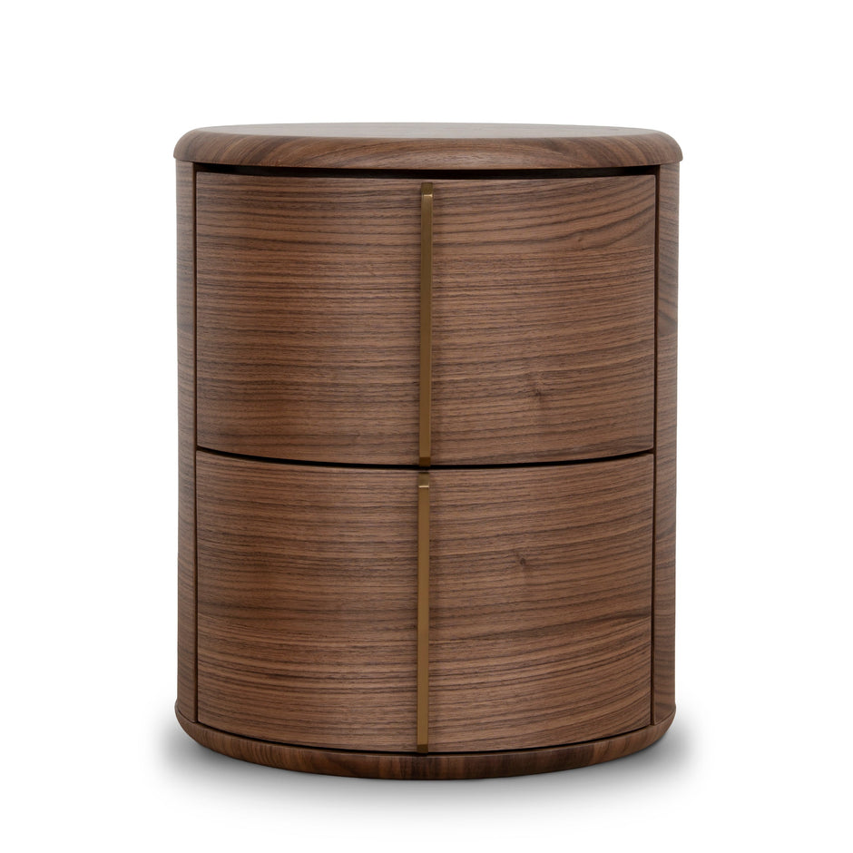 CST12279-CN 46cm Round Bedside Table - Walnut