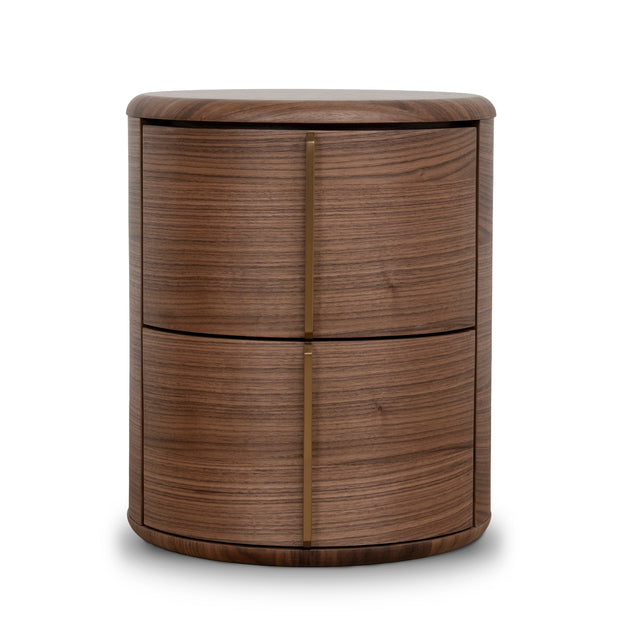 CST12279-CN 46cm Round Bedside Table - Walnut