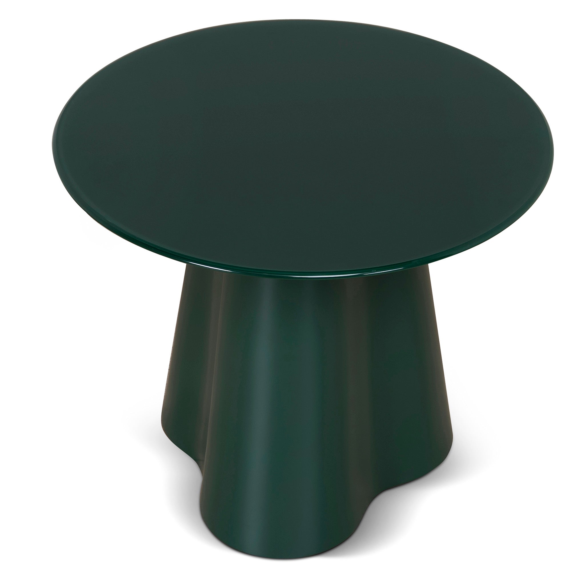 CST12459-CI 60cm Round Tempered Glass Side Table - Green
