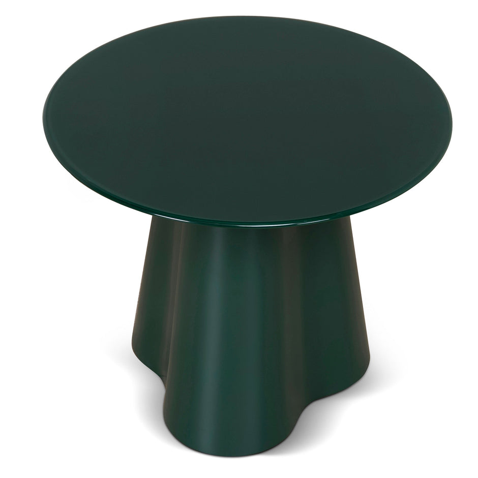 CST12459-CI 60cm Round Tempered Glass Side Table - Green