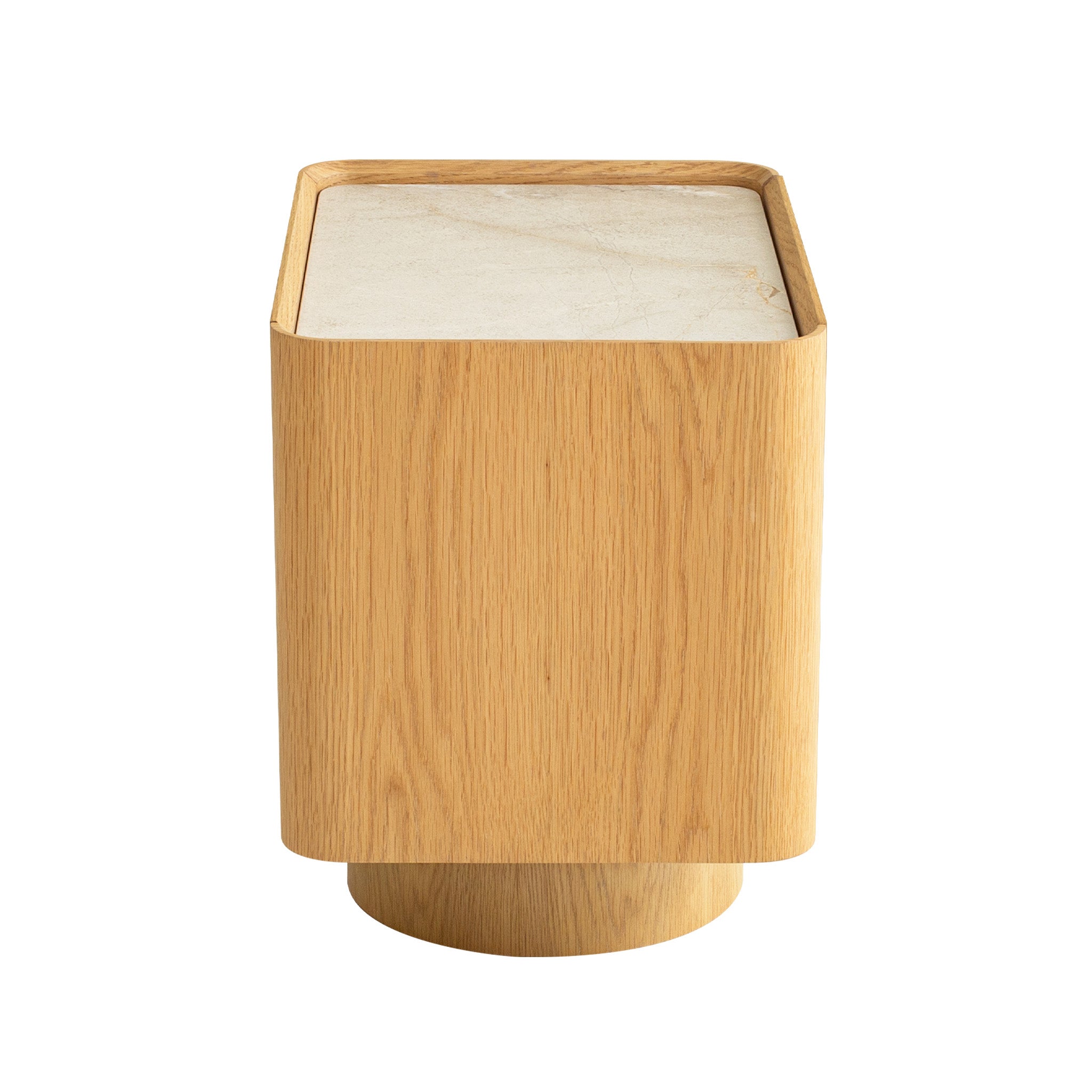 CST12554-IG Stone Top Bedside Table - Natural
