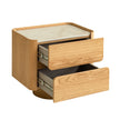 CST12554-IG Stone Top Bedside Table - Natural