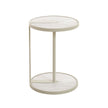 CST12573-IG Beige Glass Side Table - Warm Grey