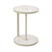 CST12573-IG Beige Glass Side Table - Warm Grey