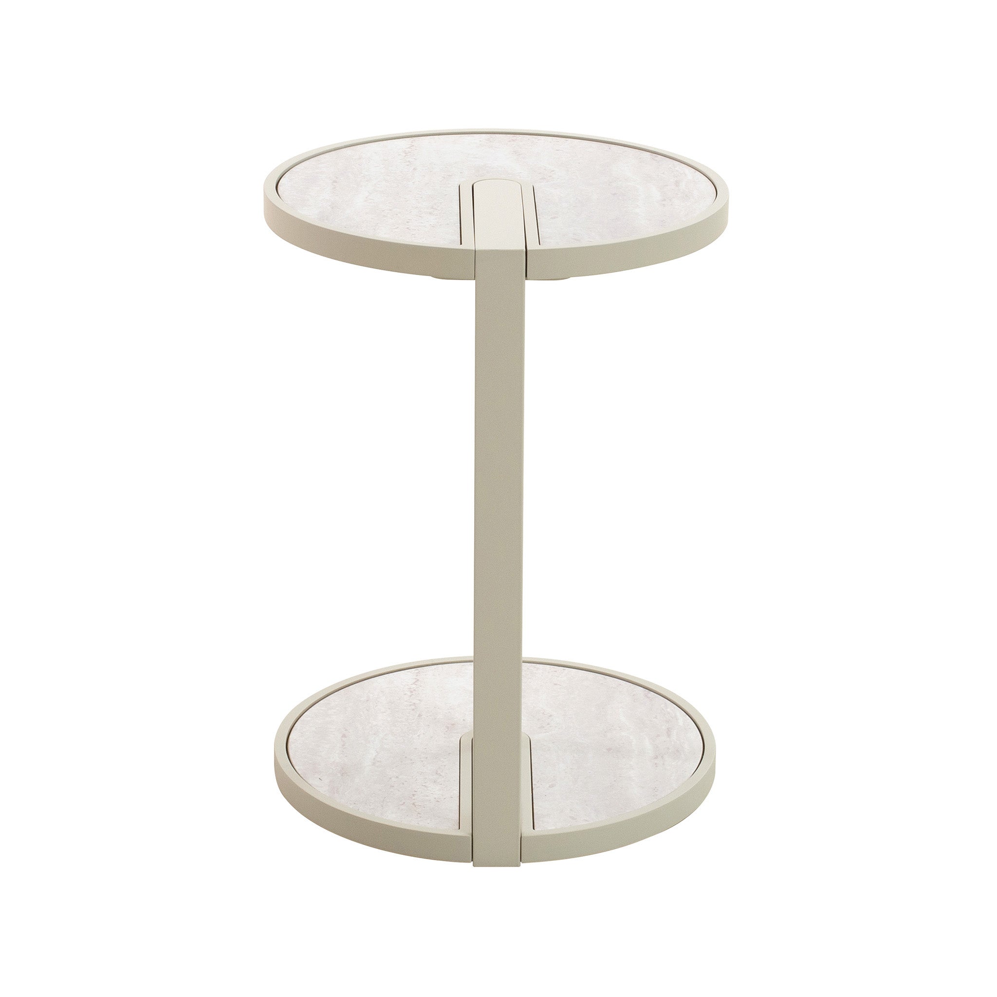 CST12573-IG Beige Glass Side Table - Warm Grey
