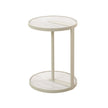 CST12573-IG Beige Glass Side Table - Warm Grey