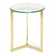 CST2356-KS Round Glass Side Table - Gold Base