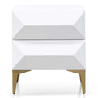 CST6410-IG Wooden Side Table - White with Gold Legs