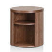 CST8083-BB Round Wooden Bedside Table - Walnut