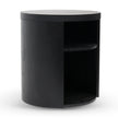 CST8084-BB Round Wooden Bedside Table - Black Mountain
