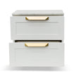 CST8236-CN Bedside Table - White with Marble Top