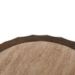 CST8723-RB 45cm Travertine Top Round Side Table - Walnut