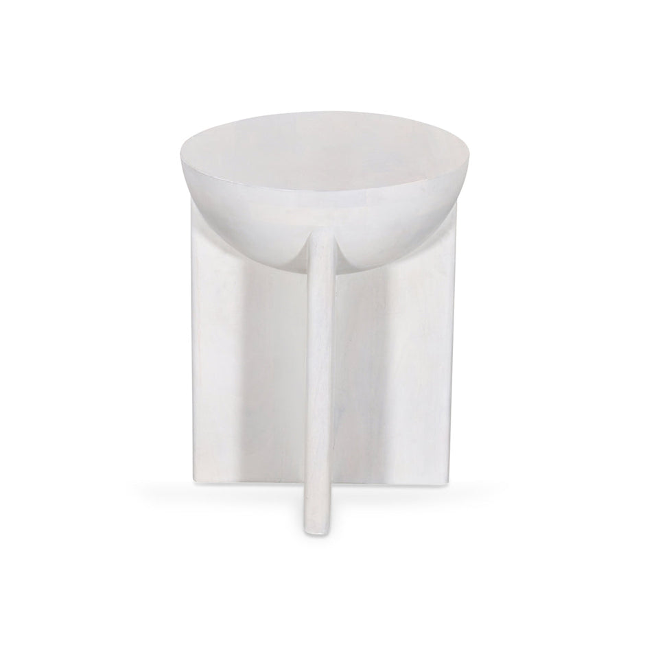 CST8725-RB 40cm Round Side Table - Cafe White