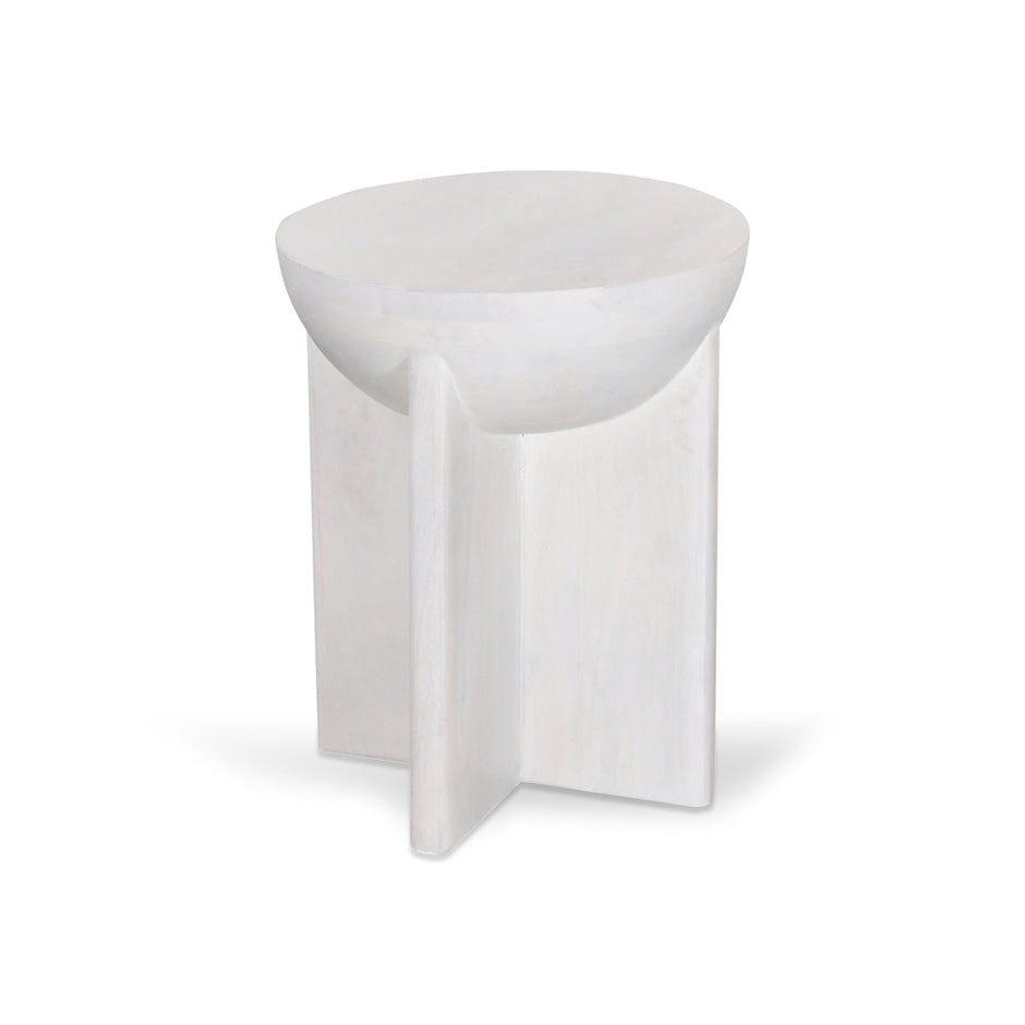 CST8725-RB 40cm Round Side Table - Cafe White