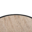 CST8734-RB 40cm Travertine Top Side Table - Black