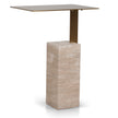 CST8802-NY 40 cm Brushed Gold Side Table - Natural