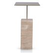 CST8802-NY 40 cm Brushed Gold Side Table - Natural